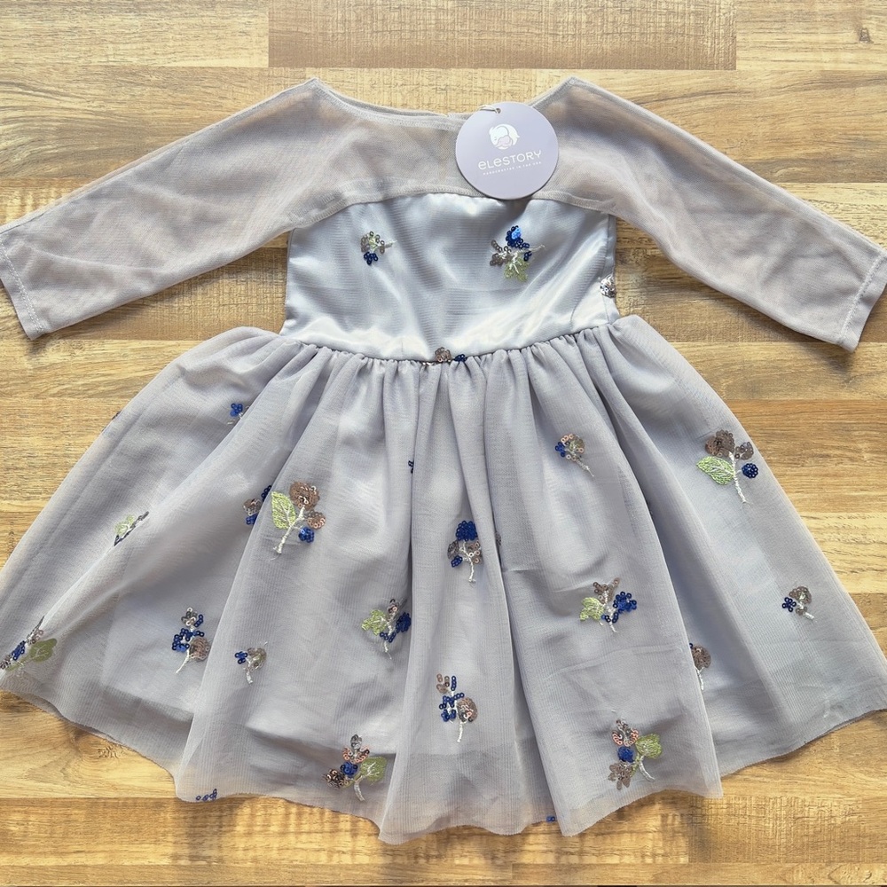 EleStory gray tulle dress
